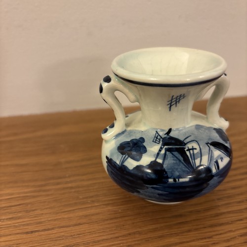 Vintage dutch delft blue vase - vintage,