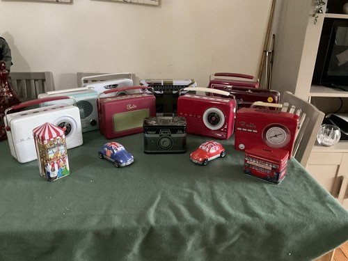 Collection old empty tins - of,