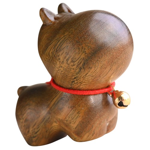 Hippo ornament wooden carving - wooden,