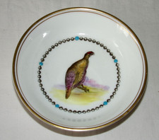 Vintage Royal Worcester Porcelain Painted Pheasant Bird Saucer / Small Plate
