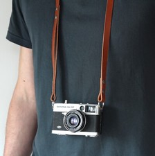 Leather Camera Strap Thin Neck Shoulder and Wrist Strap Black Brown Short Long