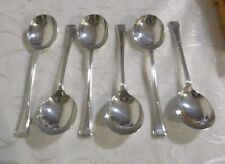 Set Of 6 Vintage Ryals Sheffield EPNS Silver Plated Soup Spoons Fulwood Pattern