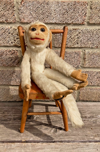 Vintage plush monkey with - vintage,
