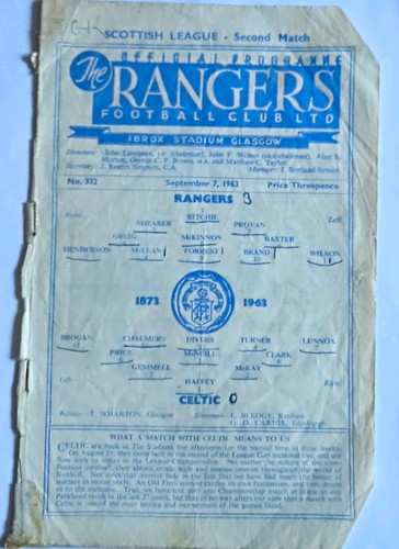 1963 rangers celtic - rangers,