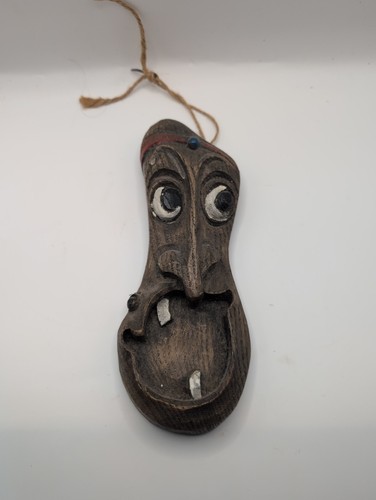 Handcrafted wooden mask - wooden,