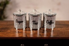 3pc Diamante Tea Coffee Sugar