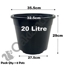 20 Litre Black Plant Pots