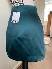Ladies (Zara) Teal satin mini