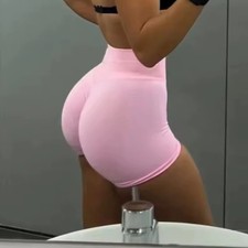 Fitness Women’s Shorts – Low-Rise Ribbed Band, Scrunch Butt Yoga Biker Shorts