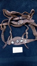Vintage Leather Baby Reins With Bells