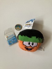 Club Penguin Frankenstein Orange Puffle Plush With Tag And Coin