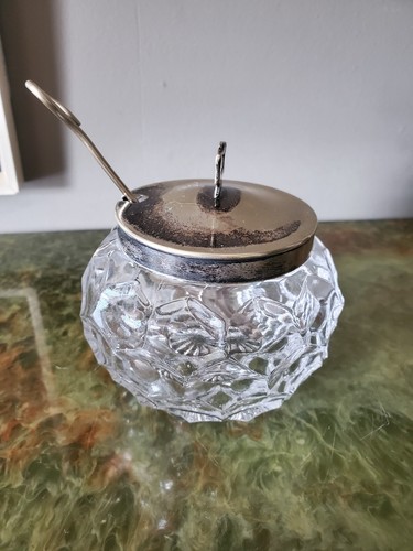 Vintage clear glass preserve - clear,