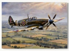 Spitfire Style Plane Aircraft ww2 Canvas Picture Print Wall Art