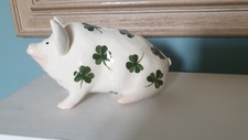 GRISELDA HILL POTTERY Early Pre WEMYSS DECORATIVE Shamrock/clover leaf Pig