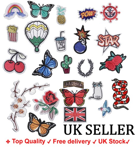 Iron sew on embroidered - iron,