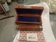 Nauticalia telescope with box, 6" long, 15 1/2" long when extended