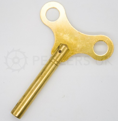 Long shaft brass winding clock - brass,