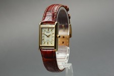 Vintage [Near MINT] SEIKO SOLAR Tank V115-0BD0 Gold Quartz Ladies Watch JAPAN