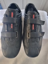 PRADA- Mens Black Leather Shoes  Size 9 - New