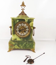 Old Mantel Clock Pendulum Clock Marble Antique Clock