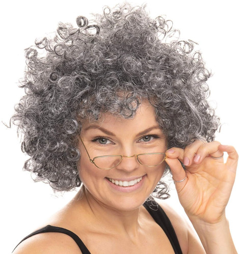 Old lady granny wig half - lady,