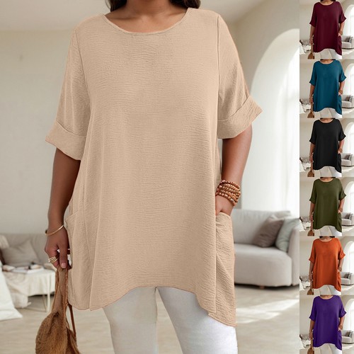 Plus size women baggy solid - women,