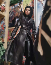 H1-10 1/6 Scale Clothes Women Black Trench Coat with Wire Model for 12" Female