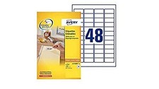 Avery L4736REV-25 Self-Adhesive Removable Mini Labels, 48 Labels Per A4 Sheet