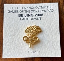 OLYMPIC BEIJING 2008 PARTICIPANT  PIN BADGE (issued to Competitors only).