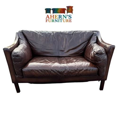 Brown leather seater sofa - brown,