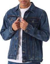 Mens Denim Jacket Trucker Jacket Classic Western Style Jeans Vintage Coat S-2XL