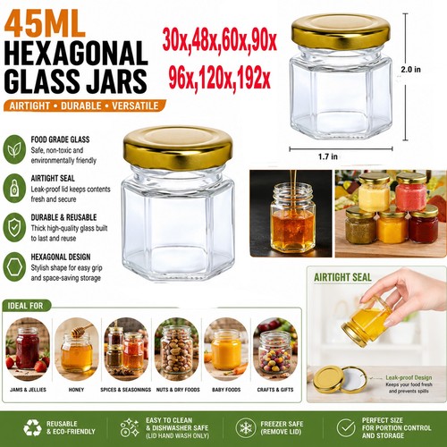 45ml hexagon mini glass - 45ml,