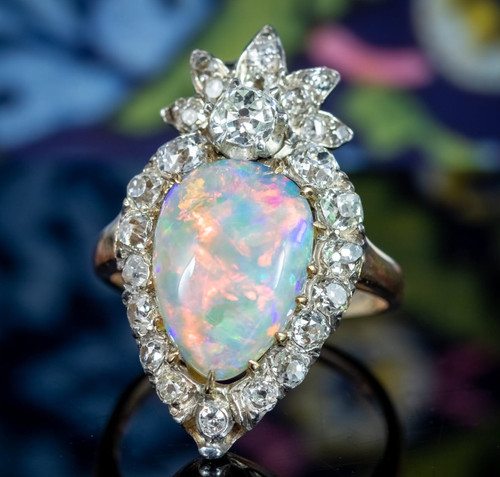 Antique victorian opal diamond - antique,