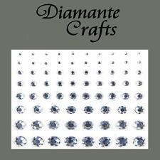 1mm - 8mm Clear Diamante Self Adhesive Rhinestone Body Nail  Gems