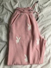 Playboy x Missguided Pink Joggers Sweatpants Pants Trousers UK 6 Activewear