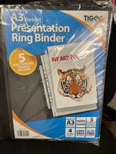 A3 portrait Presentation Ring binder.  5 MULTI PUNCHED POCKETS INCLUDED