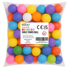 eMKay® 50 Multicoloured Ping Pong Table Tennis Balls ideal for Training art