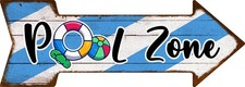 Pool Zone Arrow Tin Metal