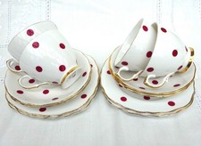 Vintage red on white spotty