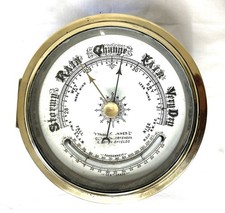 Antique Aneroid Bulkhead Ships Barometer & Thermometer : DOBBIE MCINNES GLASGOW