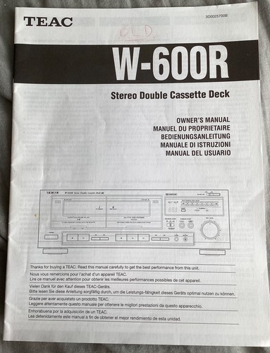 Teac double cassette - teac, w-600r
