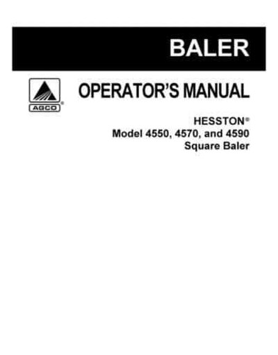 Hesston baler 4550 ops - hesston,