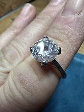 Diamonique Cubic Zirconia 925 STERLING SILVER RING size  vintage