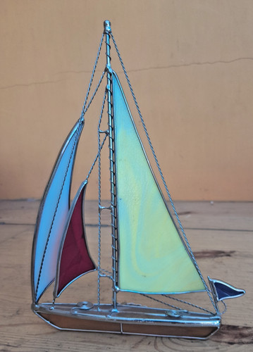 Yacht model coloured glass - yacht, model.