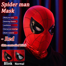 Marvel Spider-Man Cosplay Mask with Moving Eyes – 1:1 Scale Full-Headgear Helmet