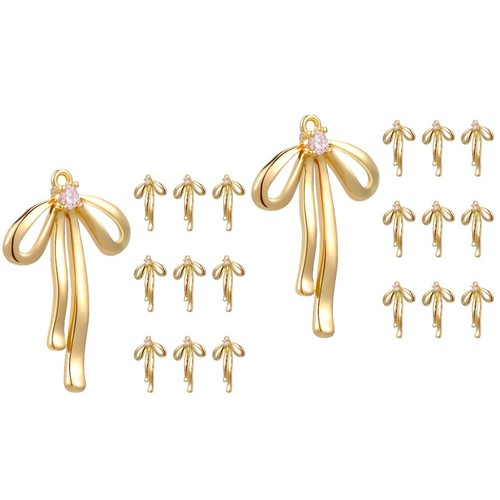 20pcs polished golden bow - 20pcs,