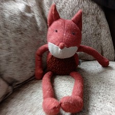 Mamas & Papas Fox Soft Toy Comforter Crinkle ears tail Orangy/brown Plush Cuddly