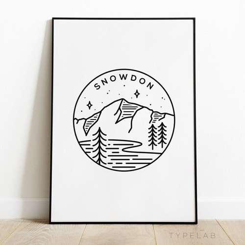 Snowdon circle art print - snowdon,