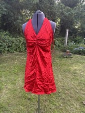 ZARA Women's Mini Dress Red Backless Holiday Party Clubbing Size m medium