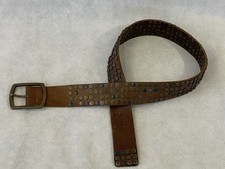 Vintage Y2K Energie Studded Leather Belt with Metal Buckle Size Men’s Size 34 